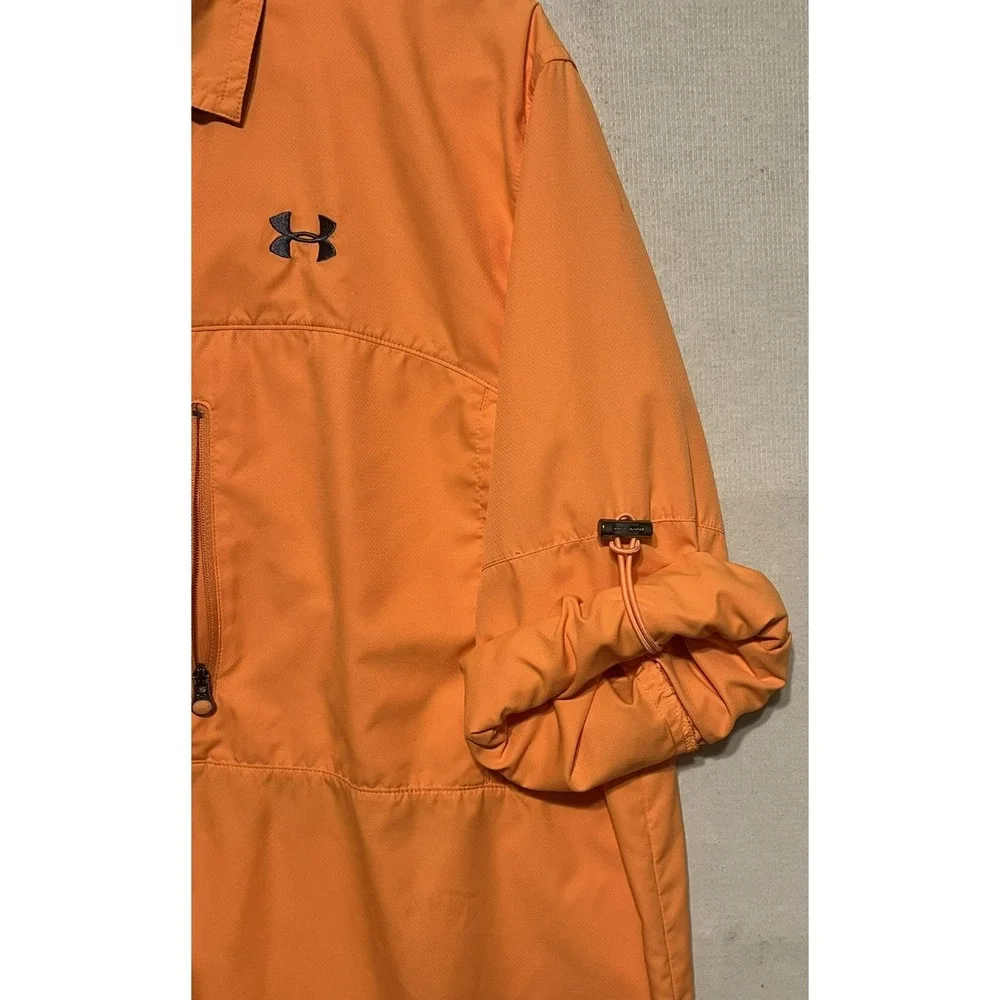 Under Armour Mens Fishing‎ Shirt Orange Long Sleeve Roll Tab Button Up Large